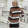Winter Europe and The United States Dun Personality Splicing Jumper Knit Jumper Women Plus Size