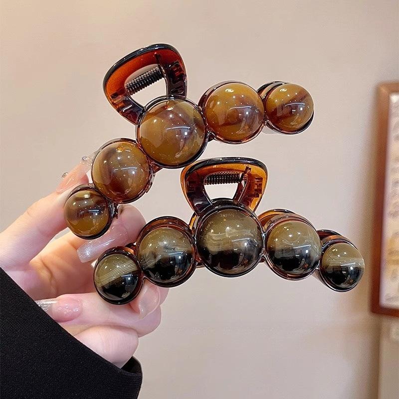 Ретро градиент бисерный коготь для волос 11 см женская геометрическая пластиковая шпилька для волос акула заколка мода все заколка для волос аксессуары для волос