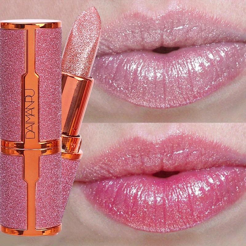 Цветная помада, меняющая цвет, блестящие бриллиантовые помады, водостойкая, высокопигментированная, стойкая, нелипкая, красно-розовая, тинт для губ, макияж для губ