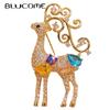 High Quality Exquisite Copper Elk Brooch for Women Men Suit Coat Hijab Pins Christmas Gift