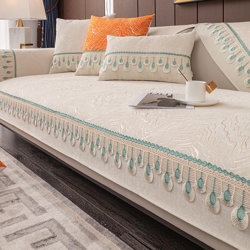 Affordable Luxury Style Modern High-End Leather Sofa Cushion High-Grade Four Seasons General Fabrics Non-Slip Cover Cover Towel