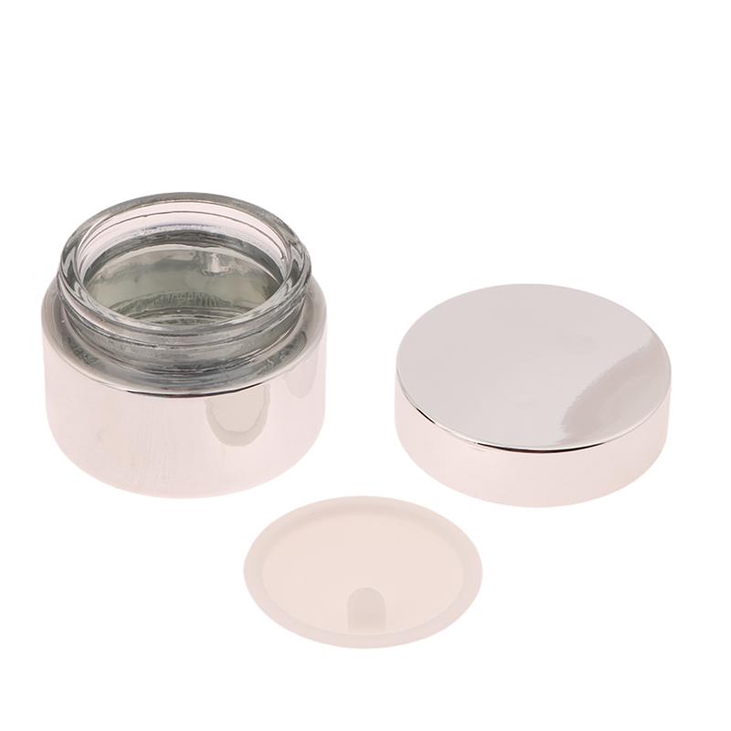 Косметическая баночка 5-50 г для крема для лица, стеклянная бутылочка, серебряная баночка для крема, косметический контейнер, пустая баночка для клея для ногтей, дорожный контейнер для макияжа