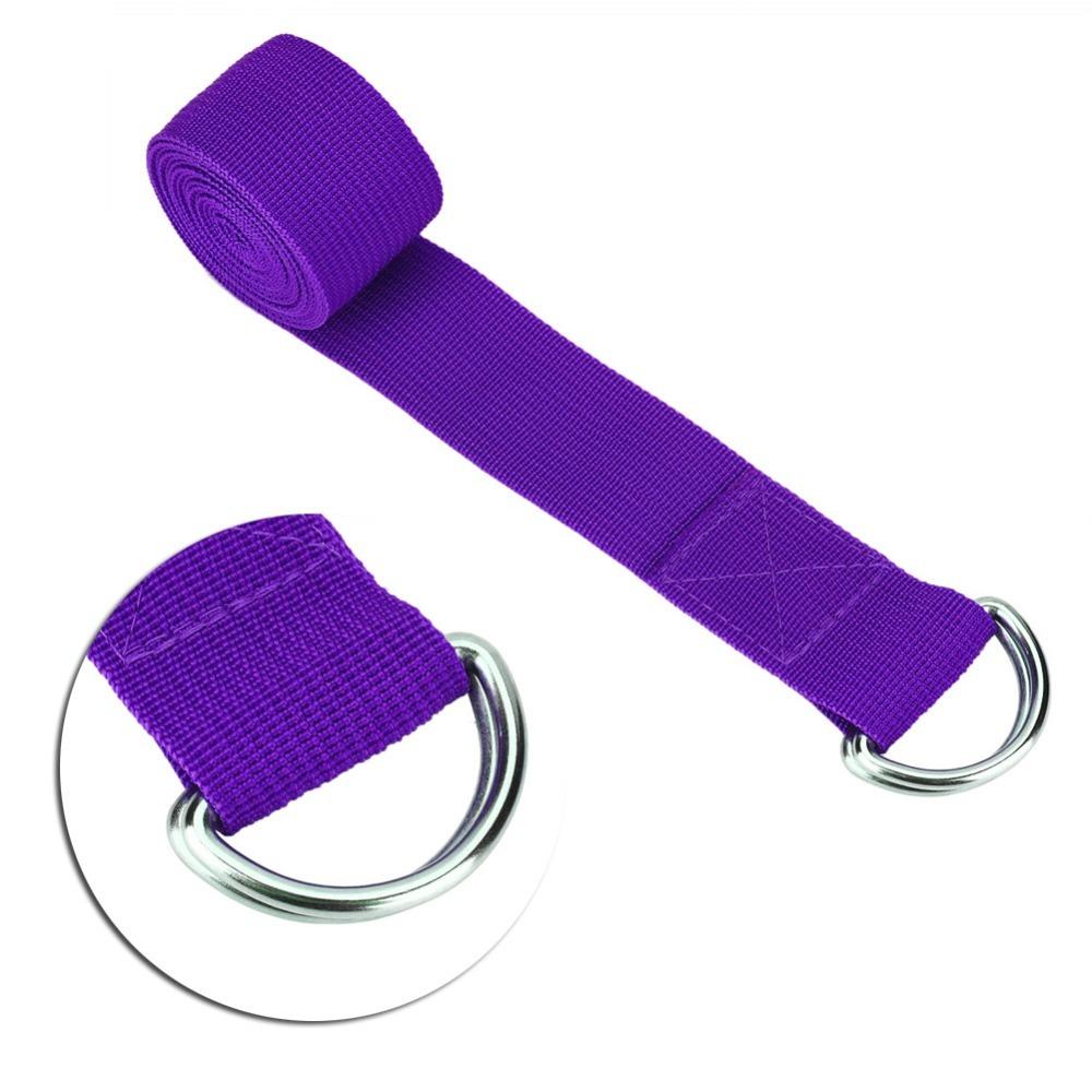 with Metal D Ring Buckle Adjustable Stretch Strap 183*3.8cm Fitness Belt Sports Stretching
