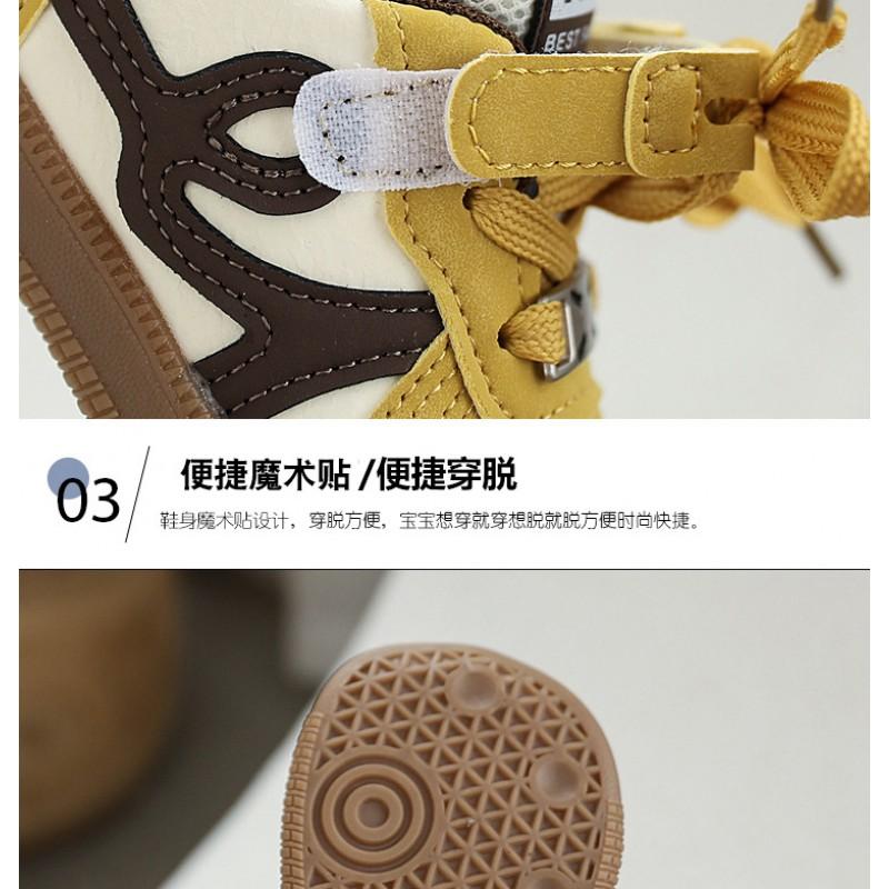 Kids Slip-On Casual Sneakers Boys Girls Soft Rubber Sole Lightweight PU Upper Toddler Low-Top Shoes