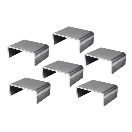 Stake Pocket for Trailer 6Pcs Heavy Duty Steel Weld on Pockets And Truck Bed, Fits Standard Utility Railing Mount 2x4 Stakes, Cargo Pile Slot
