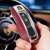 Porsche Key Shell Cover, Bordeaux Red 918/Cayenne/Macan/911/Panamera/Taycan