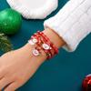 Delightful Christmas Tree Snowman Bracelet Set For Women Delicate Santa Elk Snowflake Stacking Bracelet Jewelry Accessories