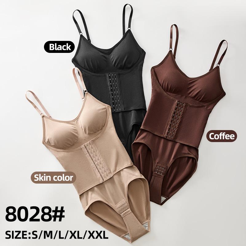 Боди с бретелями для коррекции фигуры с подкладками для груди - Поддержка груди, Контроль живота, Подтяжка бедер, Двубортное, Треугольная ластовица с открытым промежностью.