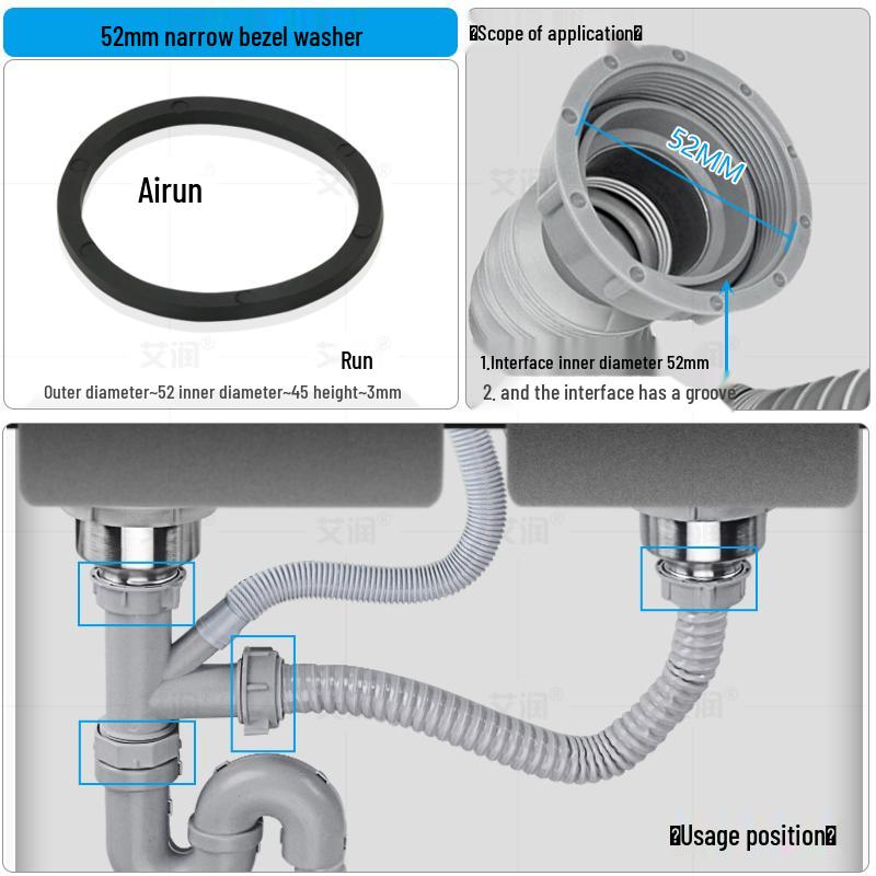 Резиновое уплотнительное кольцо для кухонной мойки для прокладки сливной трубы