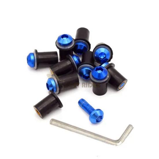 10 шт. мотоциклетные болты лобового стекла 5 мм, винты, гайки, крепежный комплект для KAWASAKI NINJA 250R/300 ZZR 400 versys 650/1000