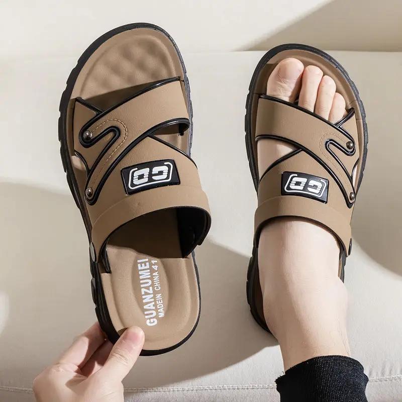 Plastic Rubber Open Toe Shoes for Men Daily Use Breathable Adult V New Summer Low Price Japanese Comfortable Casual Man Sandals