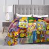 S-Simpsons Bart Lisa Family Moments Blanket Comfortable  Bedding Throws Spring Adults Bedroom Travel Office Bedspread