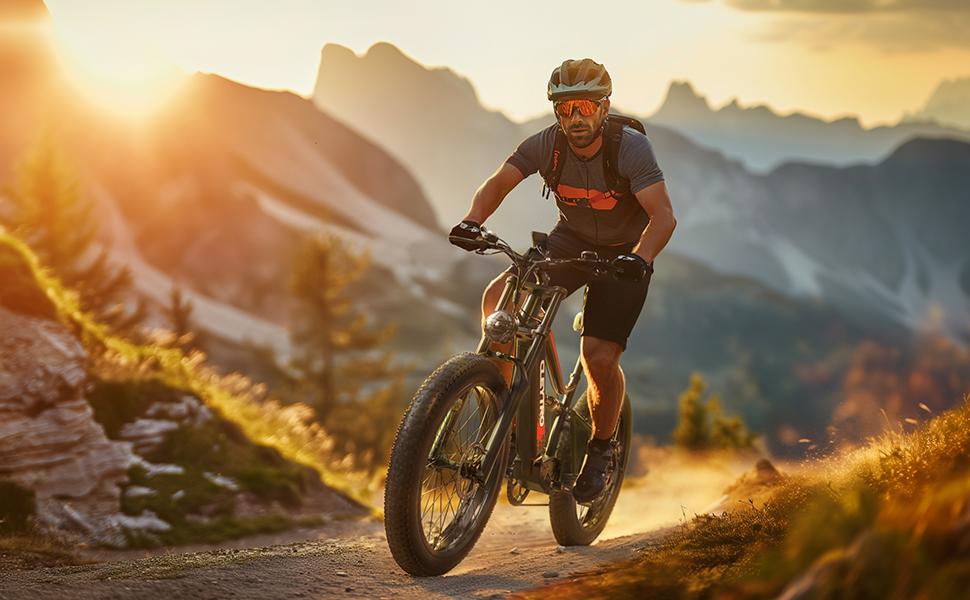 CLEYTRO electric bike, 26-inch mountain bike, 750W motor, 48V 18Ah battery, full suspension, 45-90km range.