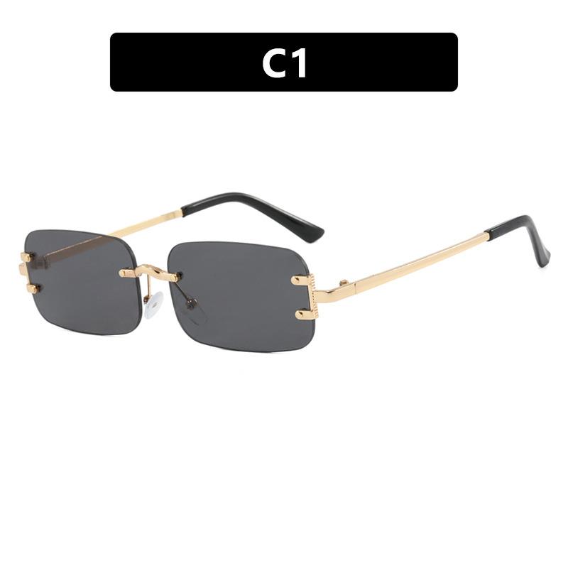 Frameless Sunglasses Small Frame Fashion Trimmed Sunglasses Spice Girl Same Sunscreen Sunglasses Women