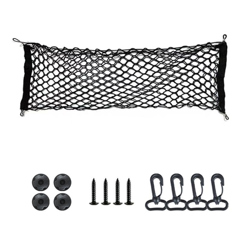 Эластичная сетка для багажника задняя сетка для хранения груза двухслойный сетчатый карман с крепежом для поддержания порядка в незакрепленных предметах багажника на каждый день
