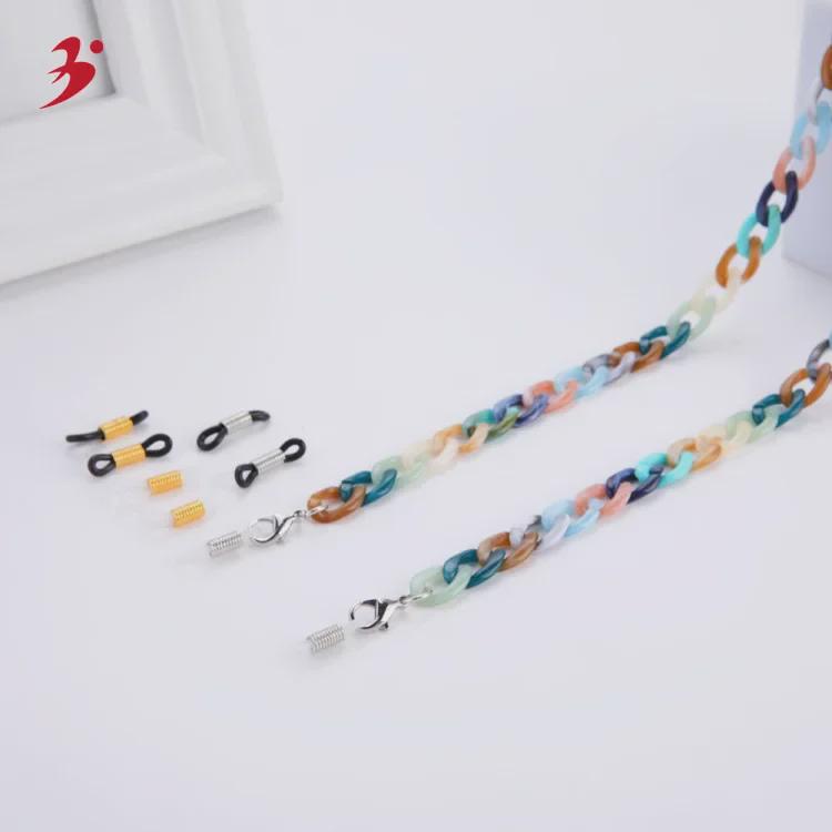Европейская и американская разноцветная акриловая цепочка для очков - модная и универсальная