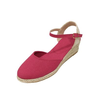 Новые соломенные пеньковые веревочные туфли на высоком каблуке с круглым носком, с закрытой пяткой, пустые сандалии на танкетке, на толстой подошве