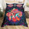 3D Psychedelic Mushroom Boho Mushroom Comfortable Duvet Quilt Cover Pillowcase Bedding Set Bedroom Decoration Home Textile