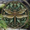 Vintage Wooden Sign with Dragonfly Pattern - Decorative Hanging Plaque for Front Door, Wall Decoration