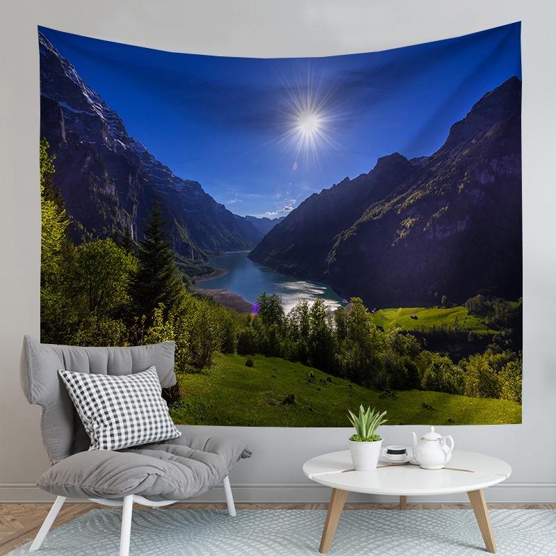 Digital Heat Transfer Tongjiamu Tapestry With Polyester Fiber Material For Home And Commercial Use