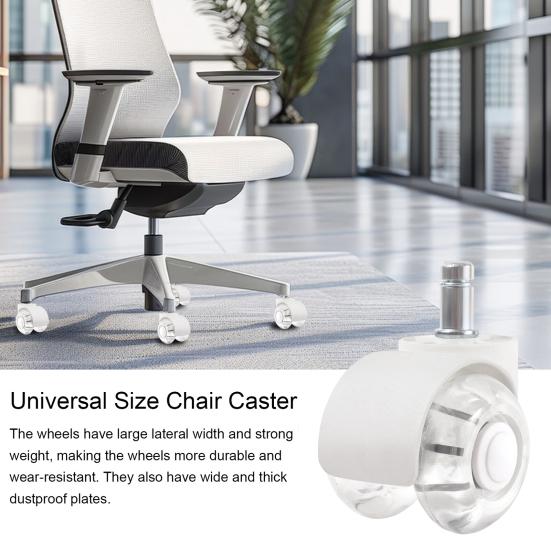 Office Chair Wheels 50kg Load-capacity Simple Installation Universal Furniture Caster Chair Mute Wheel Replacement Parts