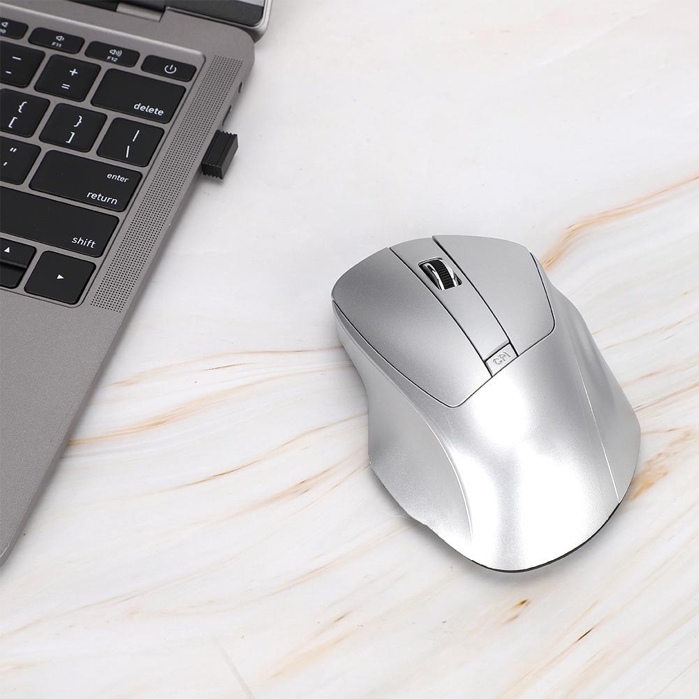 W12 USB 2.4G Wireless Silent Computer Mouse Ergonomic Design Silver