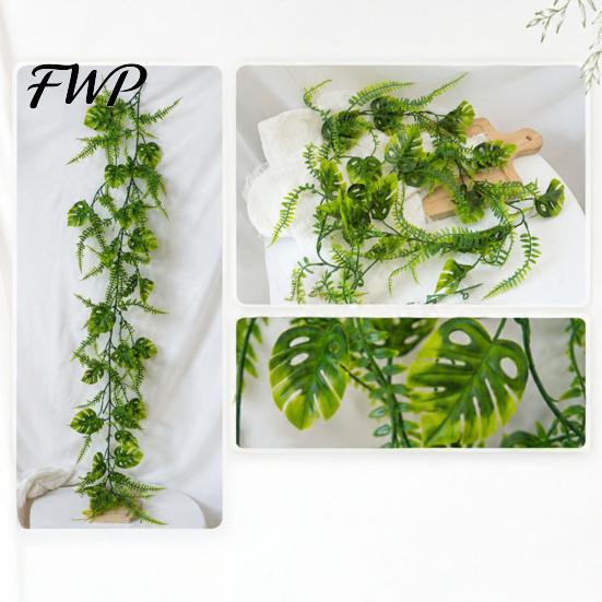 Realistic Fake Plants for Home 5.9Ft Faux Ferns Plant, Artificial Vines, Hanging Leaves Greenery Garland, Decor Wedding Backdrop Arch Wall Decoration