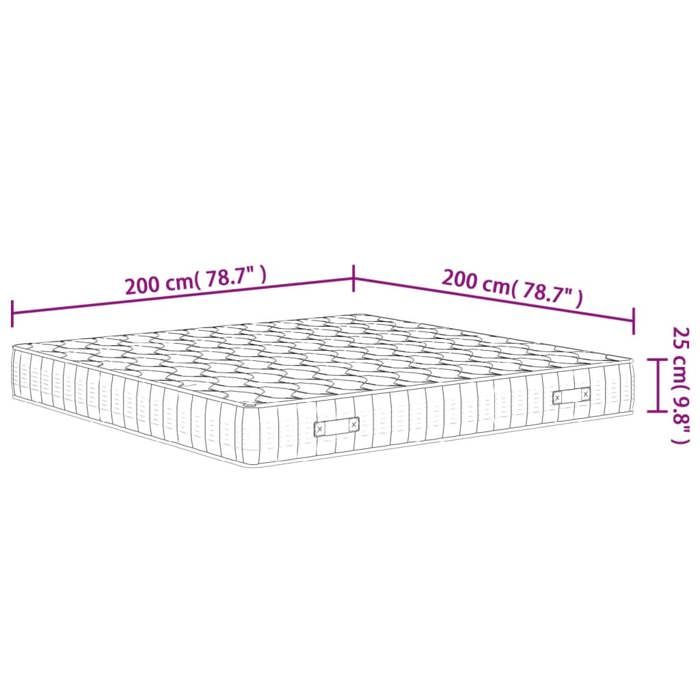 VidaXL Matelas à ressorts ensachés dureté moyenne 200x200 cm 3206418
