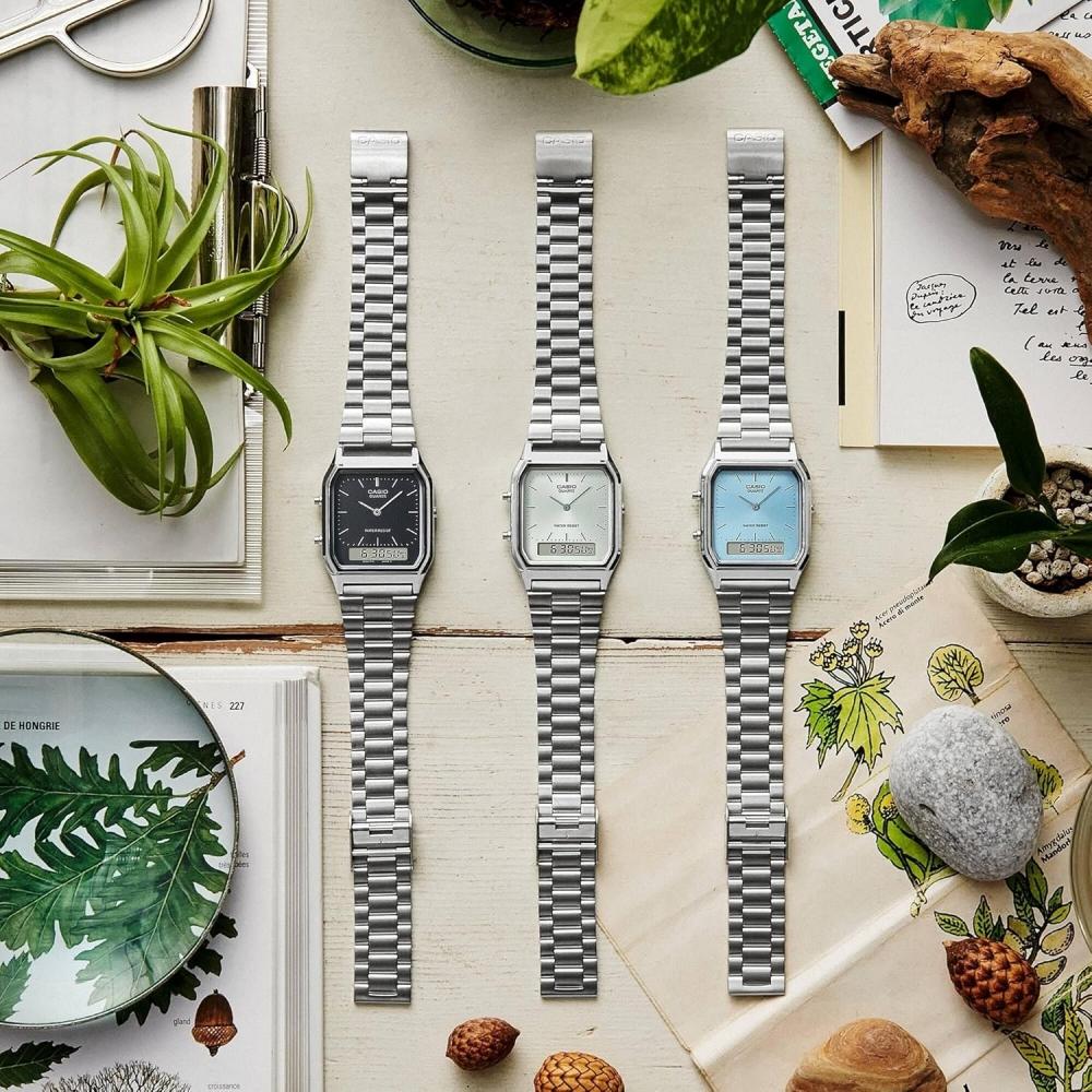 Casio Стандартные наручные часы Серые Aq 230a 2a1mqydf