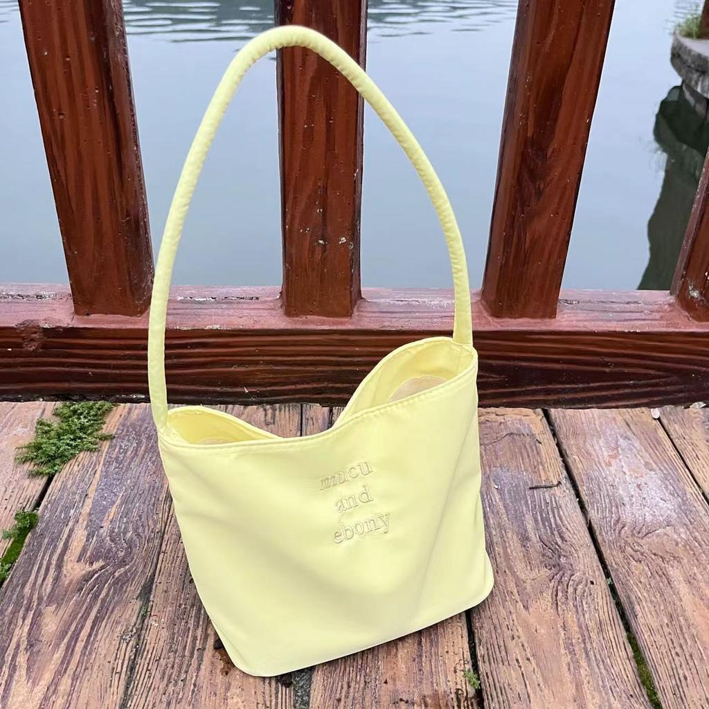 Portable Tote Bag Going Out High-Value Summer Bag Bucket Bag Macaron Color Shoulder Underarm Bag