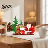 Easy Assembly Xmas Crafts Wooden Christmas Ornaments, Tabletop Decoration with Santa Claus Snowman Elk Window Display Props Designs for Home