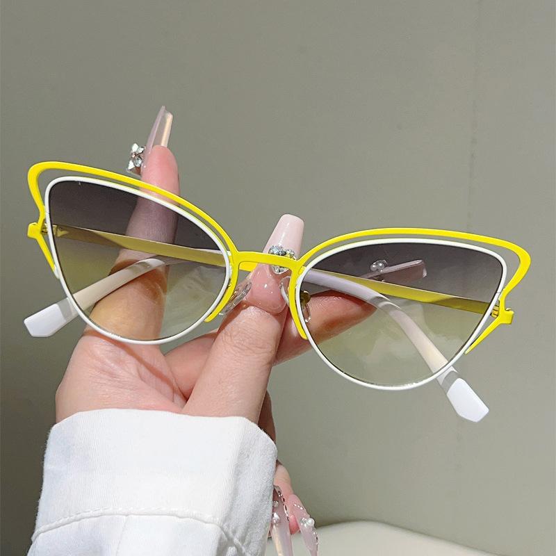Винтажные очки с защитой от синего света для женщин, роскошные очки для коррекции близорукости на заказ, металлические очки новой формы «кошачий глаз»