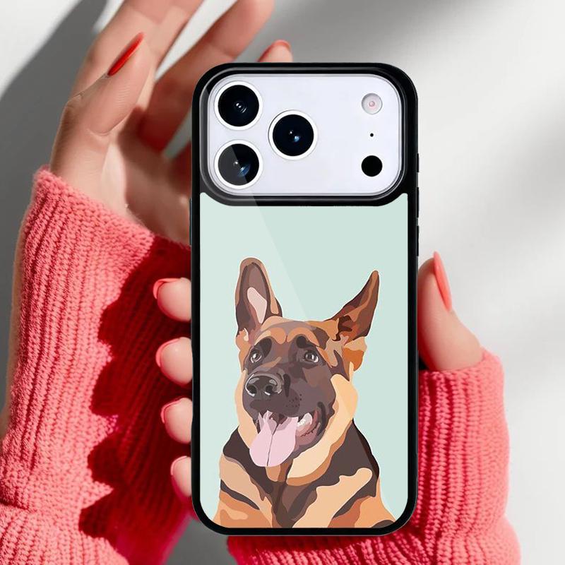 German Shepherd Dog print Phone Case for iPhone 17 16 15 14 13 Pro Max Back Cover for 12 11 Pro Coque