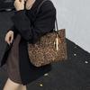 Casual large-capacity bag women's 2025 autumn new Tongle shoulder bag popular leopard print portable tote shoulder bag
