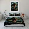 Giant serpent with open jaws Print Bedding Set 1 Duvet Cover 2 Pillowcases for Adult and Children Luxury Gift Full Size