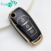 Чехол для ключей от машины из ТПУ для Ford F-150 F-250 F-350 Explorer Ranger KA Fiesta Mondeo, чехол с дистанционным управлением без ключа, держатель для кожи в виде ракушки