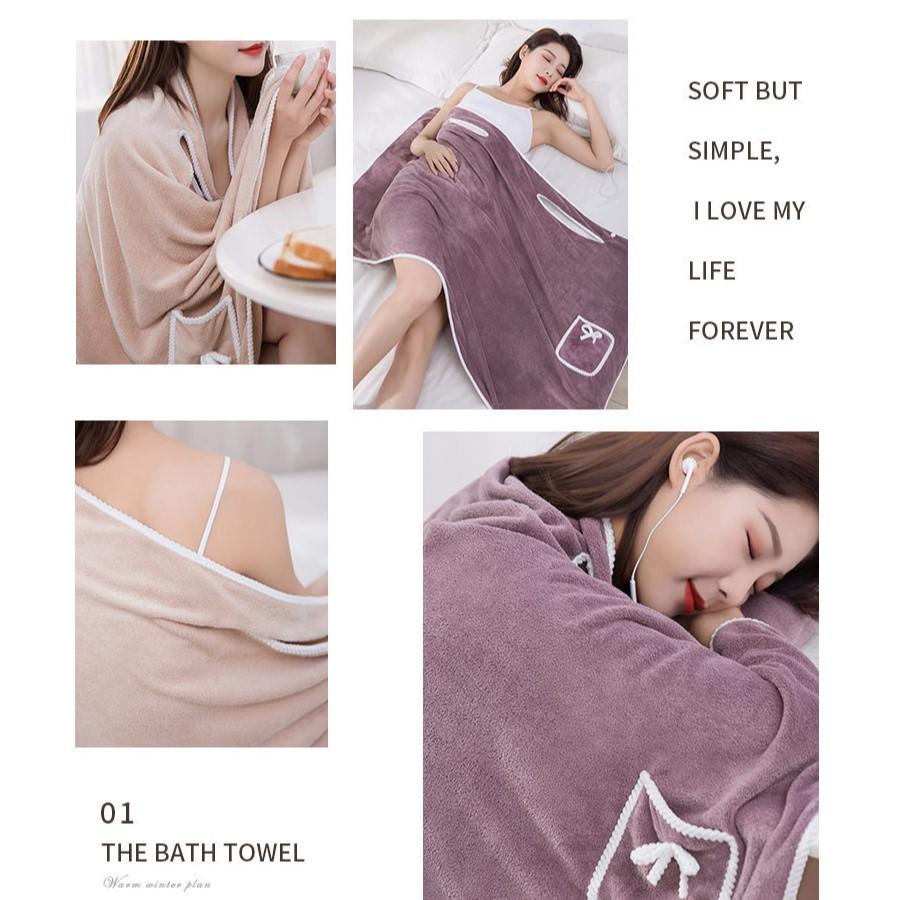 Коралловая бархатная юбка с подшитым банным полотенцем для взрослых, носимое банное полотенце