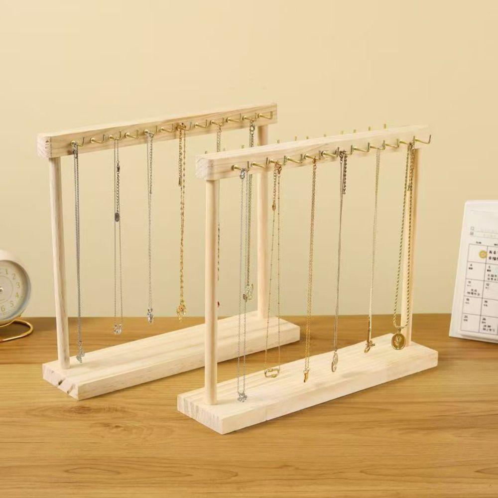 Exquisite Wood Necklace Stand Portable Jewelry Jewelry Holder Necklace Hanging Rack Store