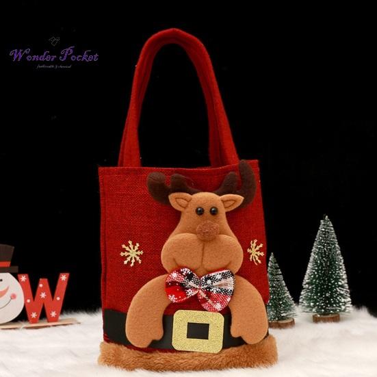 Christmas Handbag Cartoon Santa Claus Snowman Elk Gift Bag Large Capacity Great Load Bearing Merry Christmas Decor Children Adult Sex Wear