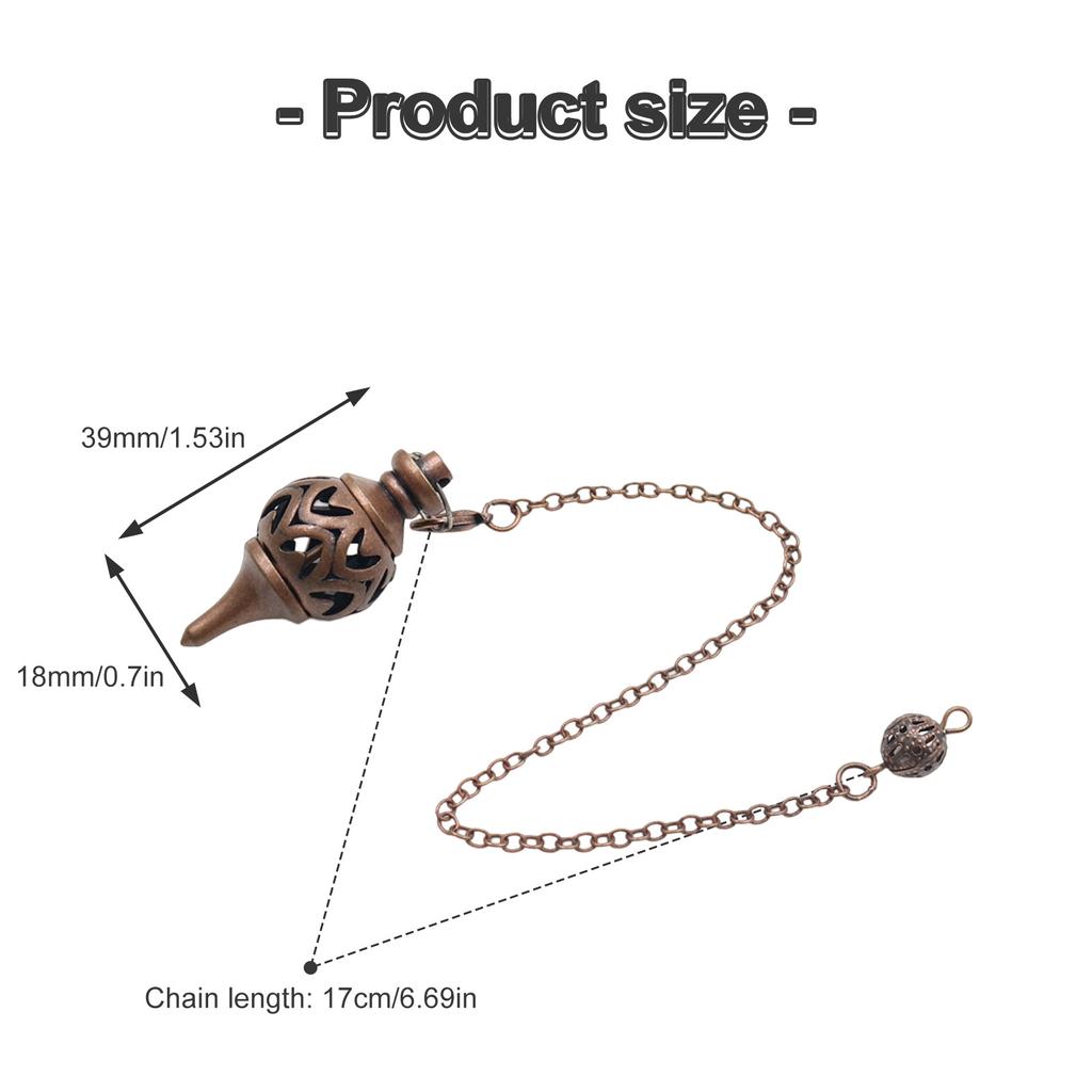 Винтажный медный маятник для гадания и балансировки энергии тела, инструмент для медитации с цепочкой, духовный аксессуар