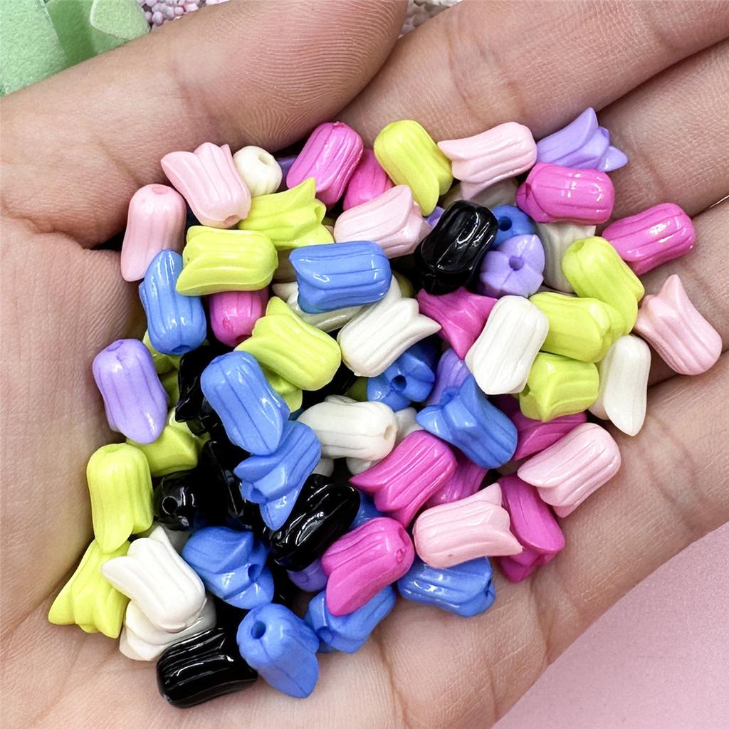 Loose Beads Flowers 7.5*9.6mm Necklace Jewelry Accessories 100PCS Bracelets Tulip Fashion Advanced For Jewelry Making DIY Acrylic