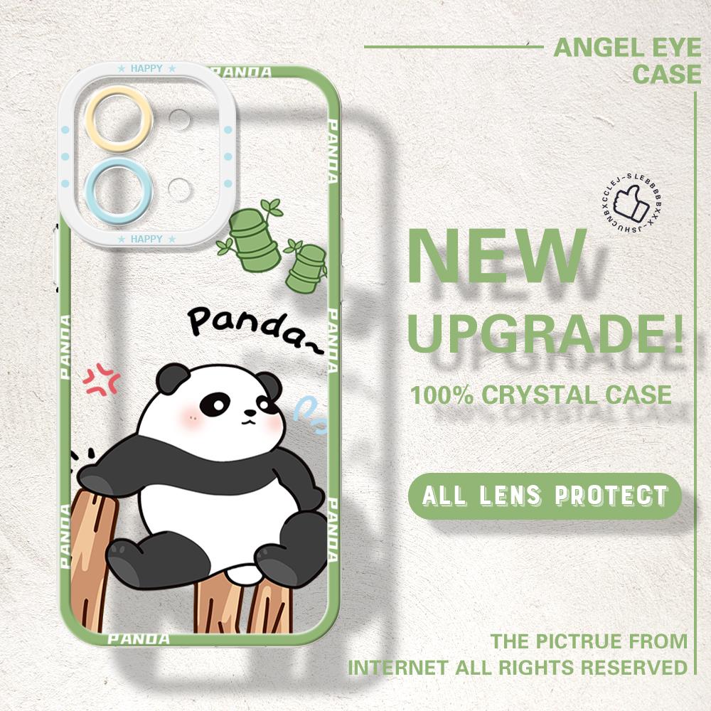 Для Vivo Y15S Y17S Y36 Y20 Y22S Y28 Y75 Y33S Y18 V27 V29e V30e V20 V21 Tecno Pova 5 милый мультяшный панда мягкий прозрачный ТПУ полный защитный чехол для линз