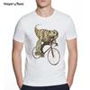 Men's Creative Sea Turtle/Lion Cycling Fixed Gear Bike Print Short Sleeve Tshirt Hipster Streetwear Tops Cool Animals Desgin Tee
