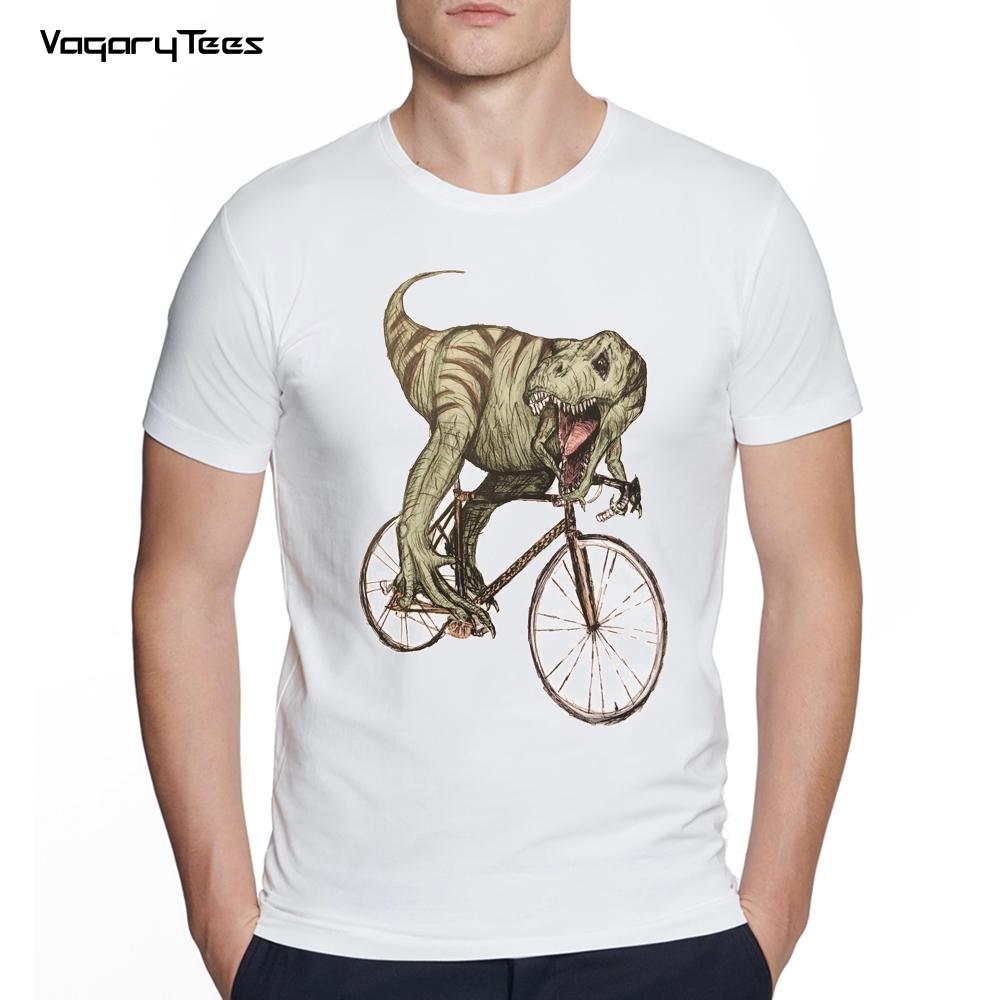 Men's Creative Sea Turtle/Lion Cycling Fixed Gear Bike Print Short Sleeve Tshirt Hipster Streetwear Tops Cool Animals Desgin Tee