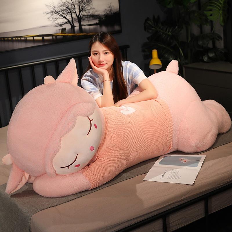 Большой свитер овца маленькая овечка кукла плюшевая игрушка лежащая овечка кукла девочка успокаивающая тряпичная кукла подарок на день рождения