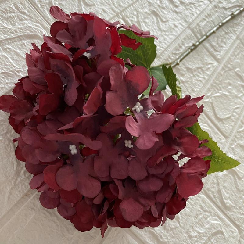 Hydrangea Artificial Silk Flower Lifelike Single Stem For Wedding Home Decor