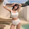 Solid color pure desire swimsuit women's split triangle high waist ins Dongdaemun hot spring vacation swimsuit