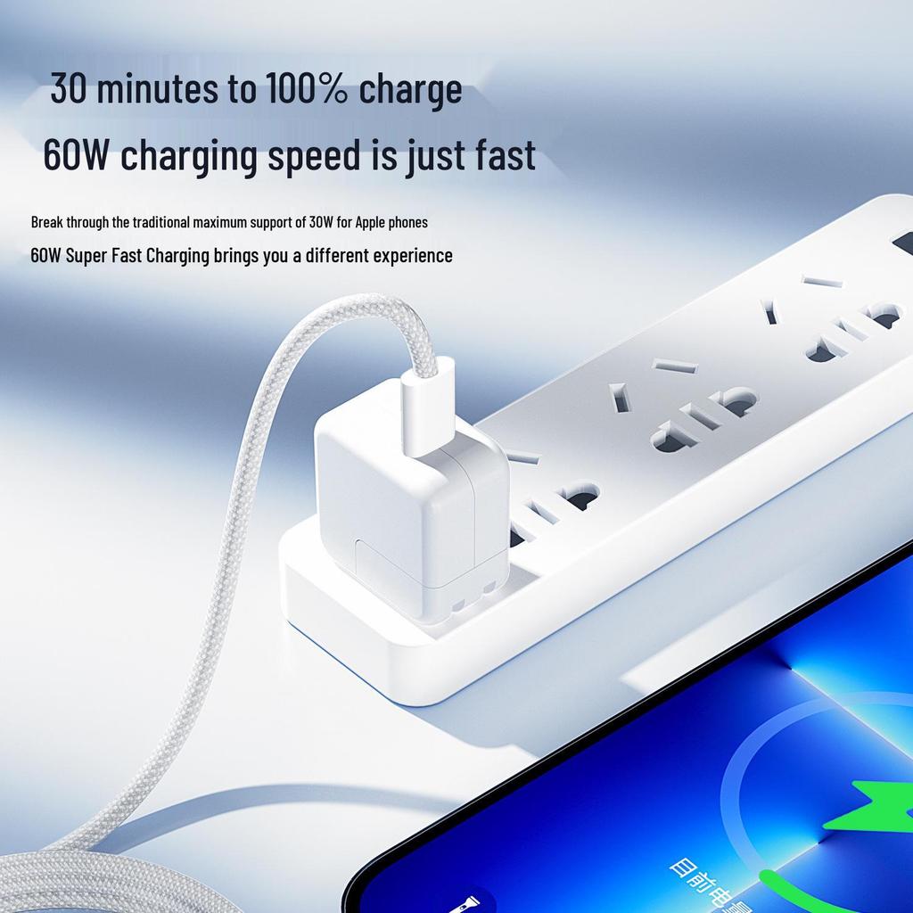 Цветной плетеный кабель Type-C PD для быстрой зарядки для мобильных телефонов и планшетов Apple 15