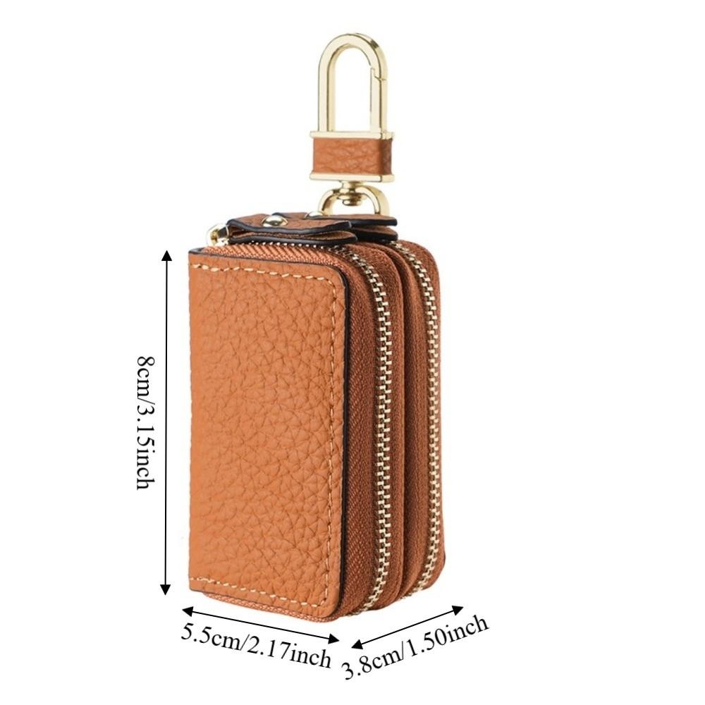 Lychee Pattern Car Key Protection Case Genuine Leather Car Key Wallet Business Use