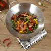 Stainless Steel Wok Cookware Flat Bottom Frying Pan for Stewing Steaming Restaurant